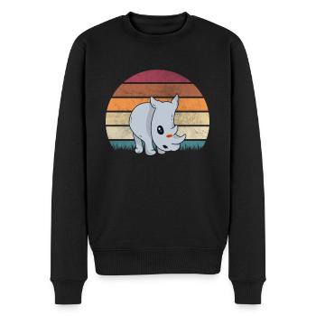 Süßes Nashorn Baby - Männer Premium Bio Pullover - Schwarz - Vorne - Nico (187cm)