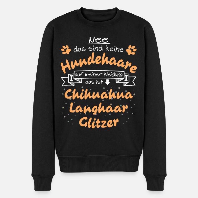 Hundeglitzer Chihuahua Langhaar - Männer Premium Bio Pullover - Schwarz