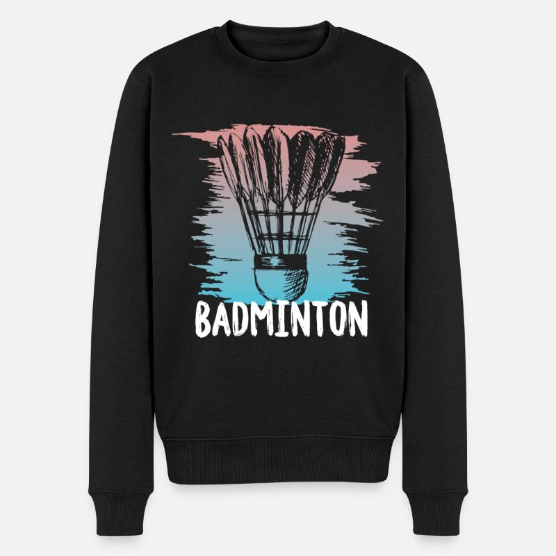 badminton federball geschenk geschenkidee sport - Männer Premium Bio Pullover - Schwarz