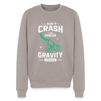 Dirt bike Apparel - Men's Premium Organic Jumper - taupe - Front - Nico (187cm)