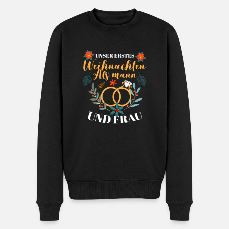 Unser erstes Weihnachten als Mann und Frau - Männer Premium Bio Pullover - Schwarz