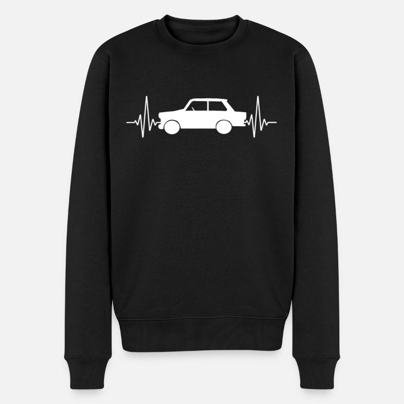 DDR  601 Herzschlag Zweitakt Trabi Geschenk - Männer Premium Bio Pullover - Schwarz