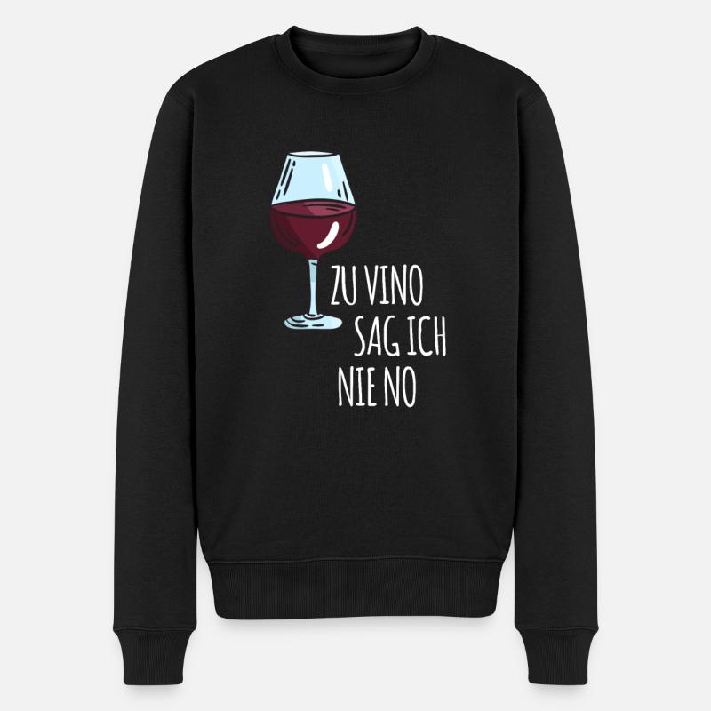 Wein Spruch Geschenkidee - Männer Premium Bio Pullover - Schwarz