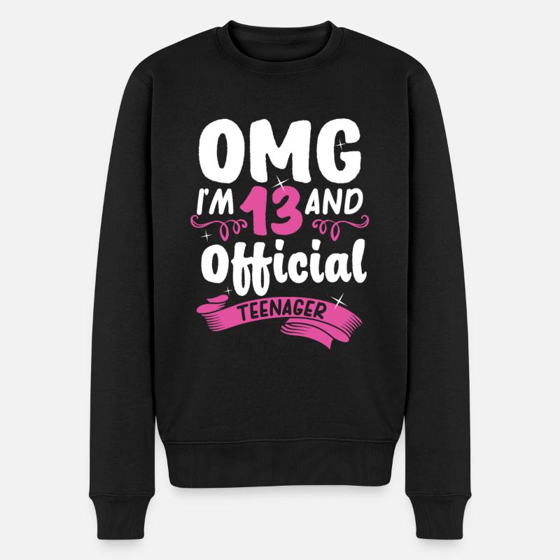 13 Geburtstag Official Teenager Mädchen Geschenk - Männer Premium Bio Pullover - Schwarz