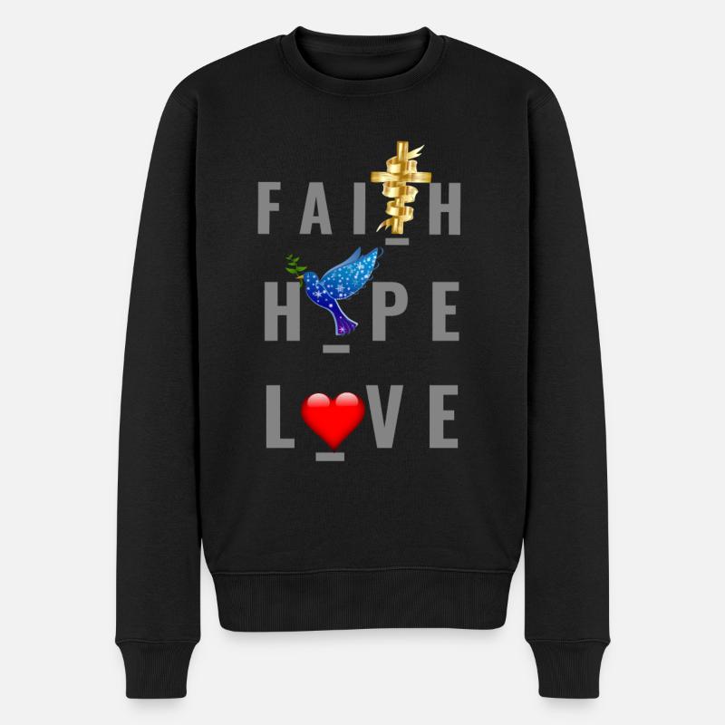 Jesus Jesus Jesus Christlicher Christ - Männer Premium Bio Pullover - Schwarz