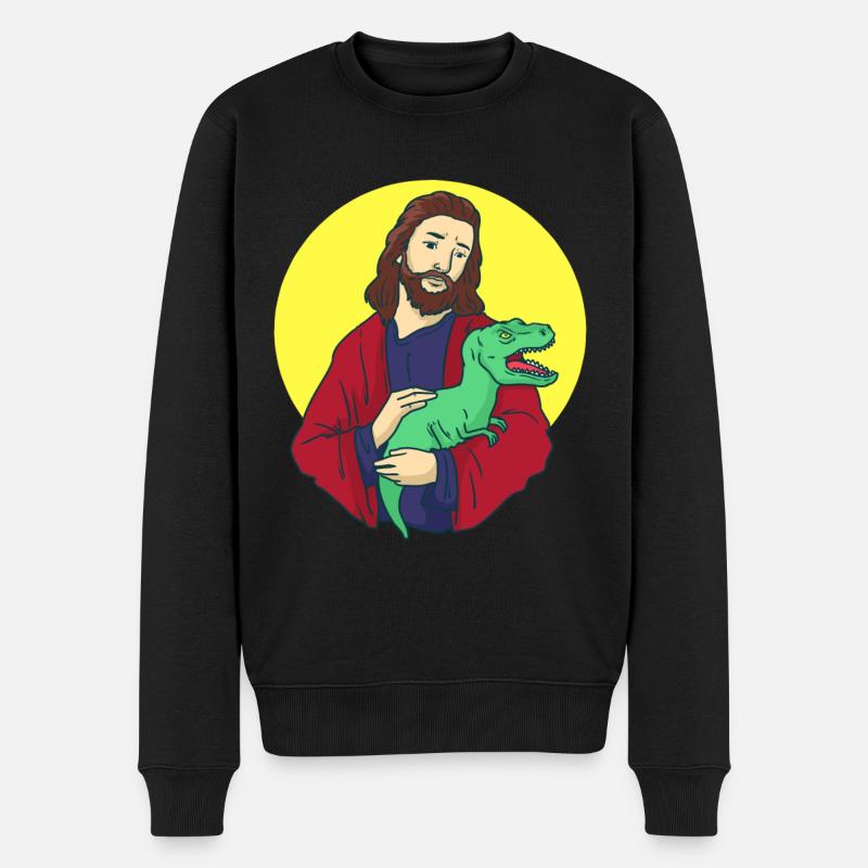 Jesus Christus - Männer Premium Bio Pullover - Schwarz