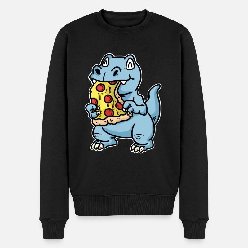 Pizzastück Pizza Salamipizza - Männer Premium Bio Pullover - Schwarz