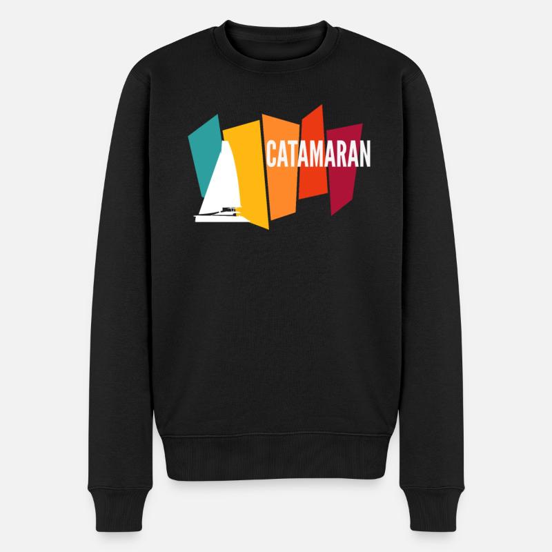 Catamaran - Männer Premium Bio Pullover - Schwarz