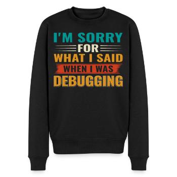 Debugging Nerd Computer Programmeur IT - Pull Premium bio Homme - noir - Devant - Nico (187cm)