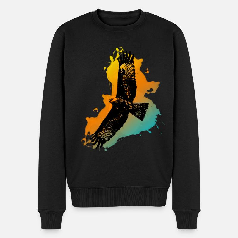 Falkner mit Falke Geschenk für Falken Freunde - Männer Premium Bio Pullover - Schwarz