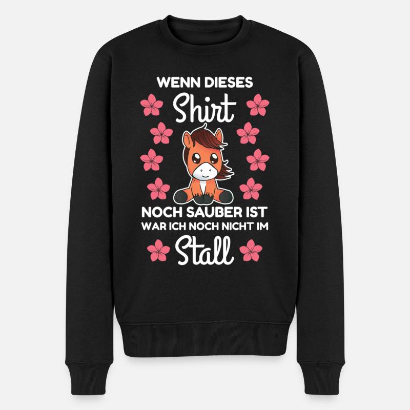 Wenn dieses noch sauber ist war ich nicht im Stall - Männer Premium Bio Pullover - Schwarz