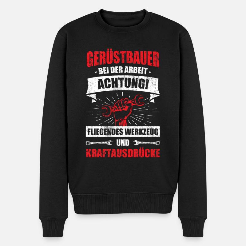 Gerüstbau Gerüstbauer - Männer Premium Bio Pullover - Schwarz