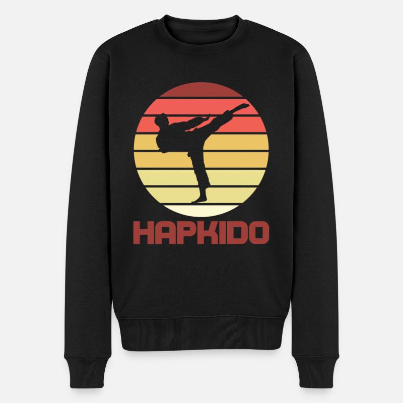 Hapkido retro - Männer Premium Bio Pullover - Schwarz
