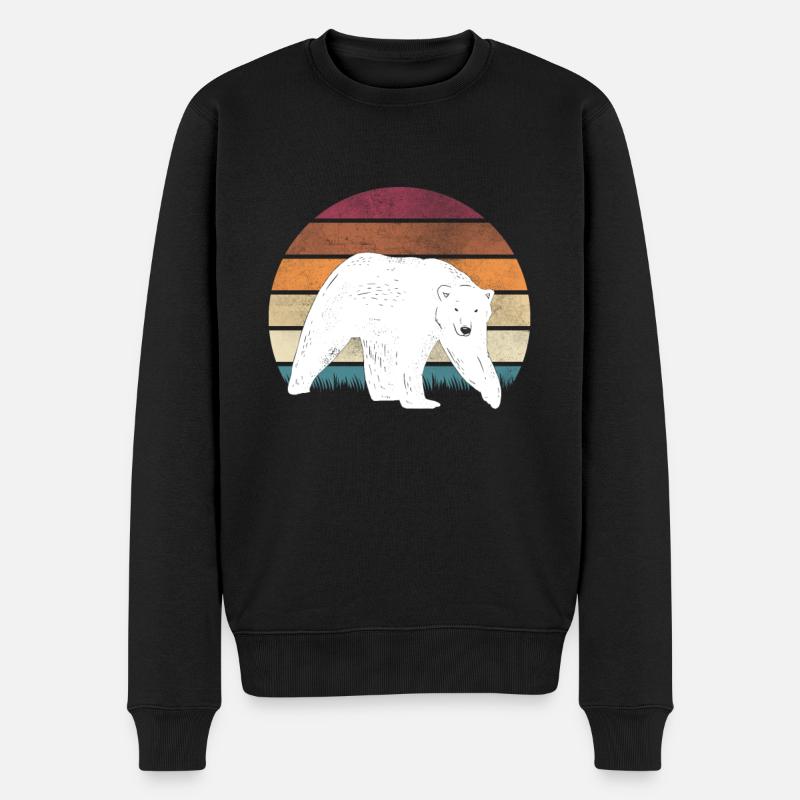 Eisbär Motiv Eisbären - Männer Premium Bio Pullover - Schwarz