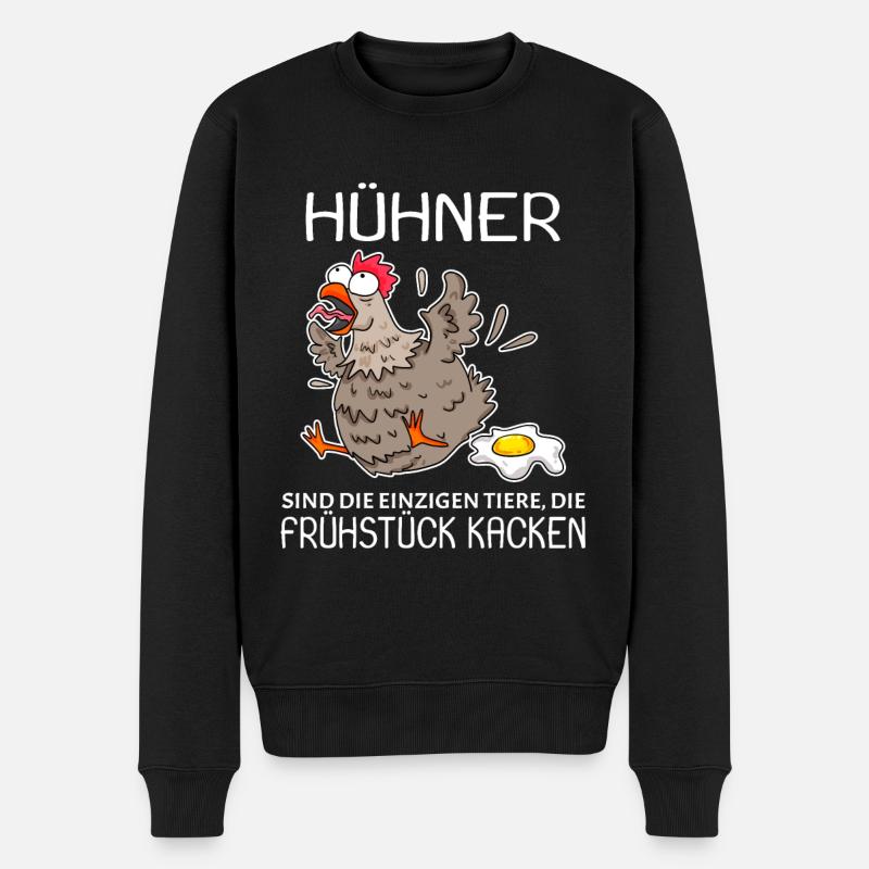 Landwirt Landwirte Huhn Hühner Spruch - Männer Premium Bio Pullover - Schwarz
