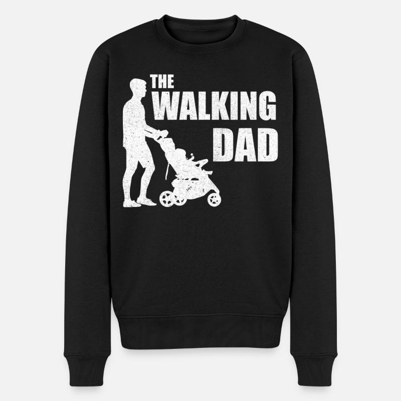 The Walking Dad - Männer Premium Bio Pullover - Schwarz