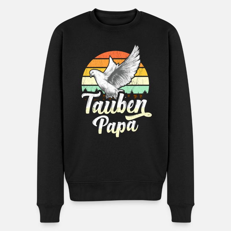 Taubenzüchter Papa Brieftauben Tauben Geschenk - Männer Premium Bio Pullover - Schwarz