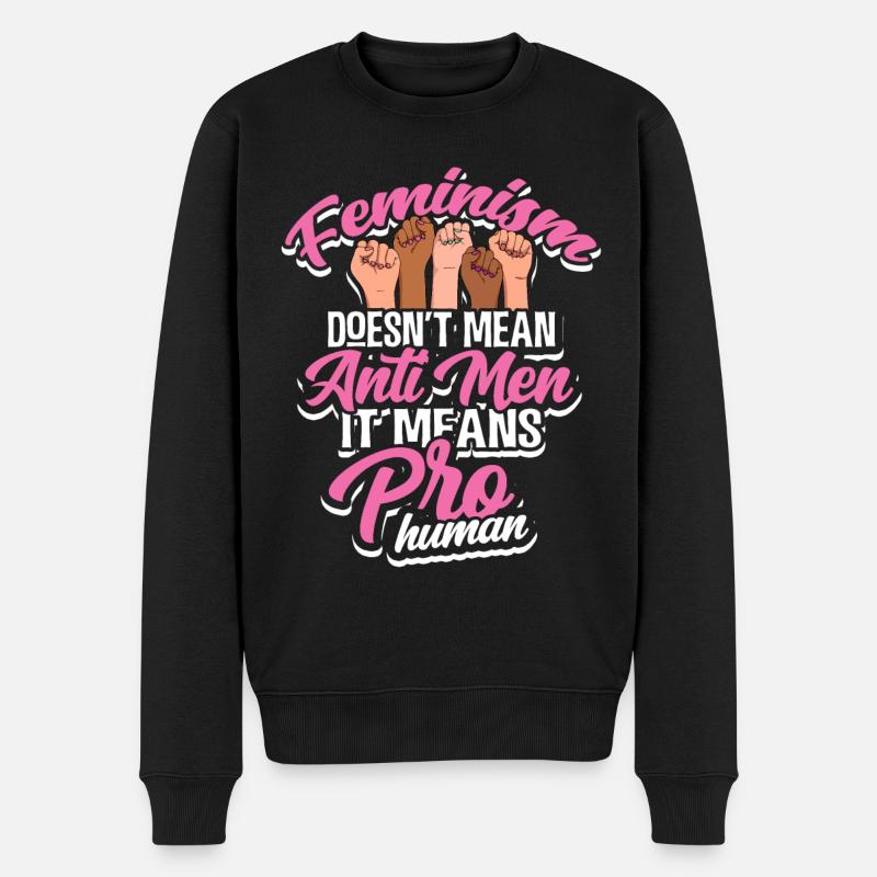 Feministin - Männer Premium Bio Pullover - Schwarz