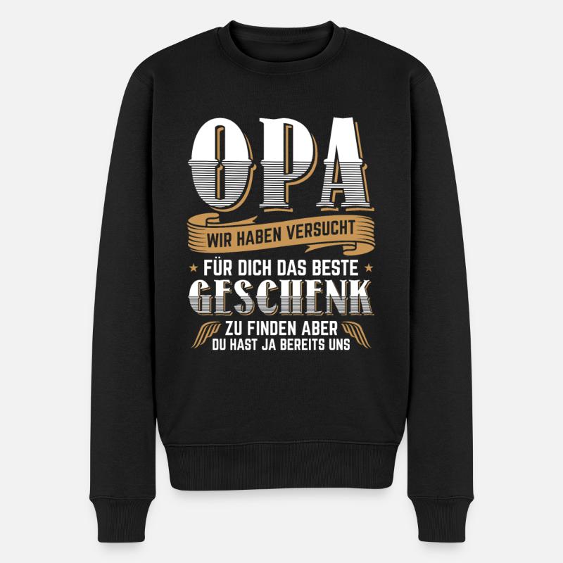 Opa Geschenk Geburtstag Geschenkidee - Männer Premium Bio Pullover - Schwarz