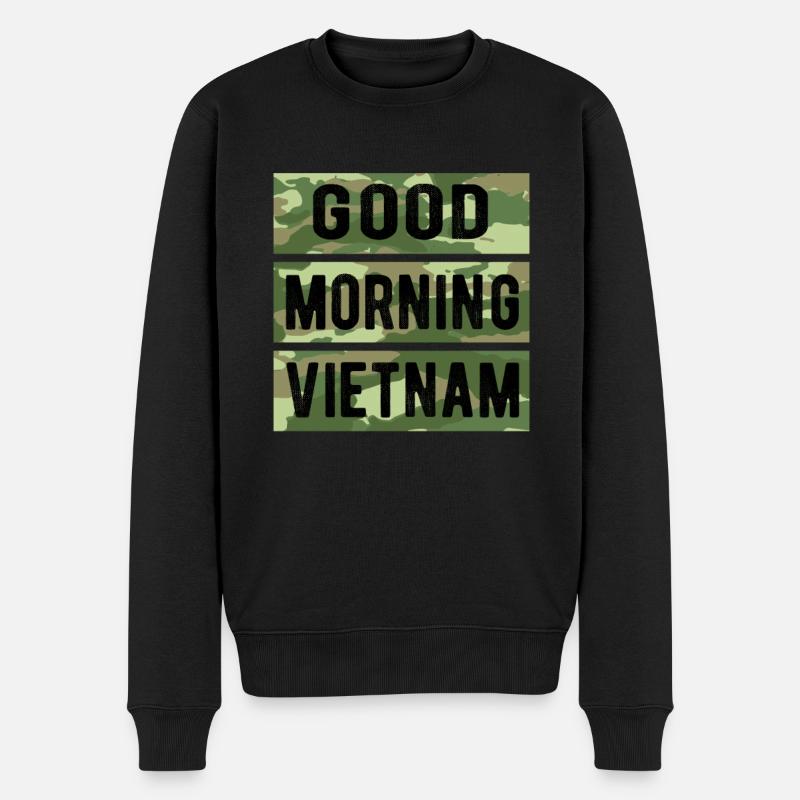 Bonne matinée le vietnam - Pull Premium bio Homme - noir