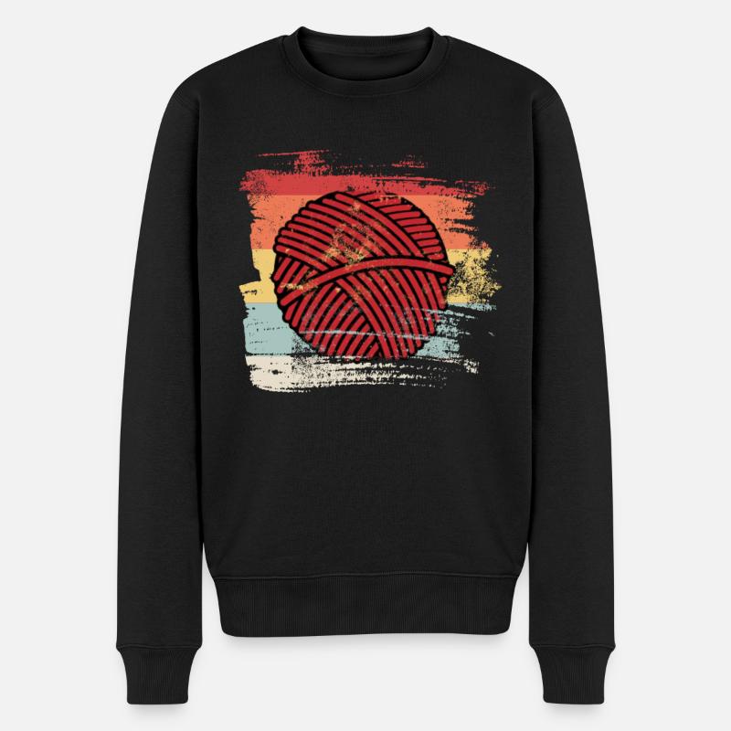 Rétro hobby laine - Pull Premium bio Homme - noir