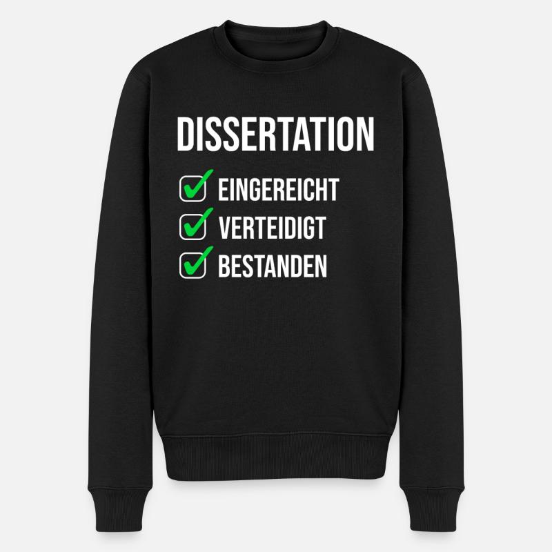 Doktortitel Dissertation Promotion Geschenk - Männer Premium Bio Pullover - Schwarz