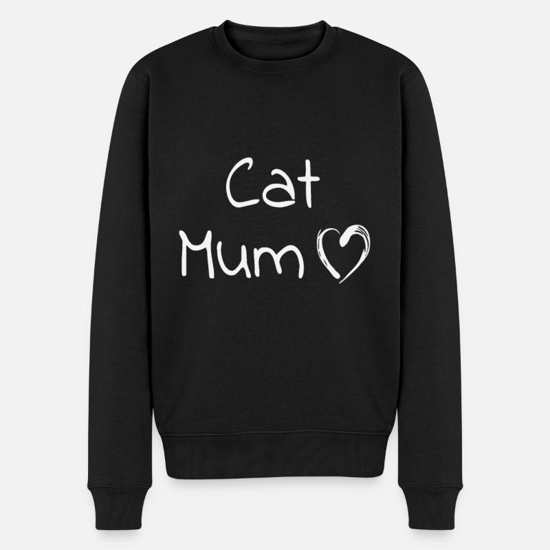 Cat Mum - Männer Premium Bio Pullover - Schwarz