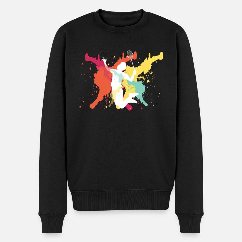 Joueur de badminton - Pull Premium bio Homme - noir