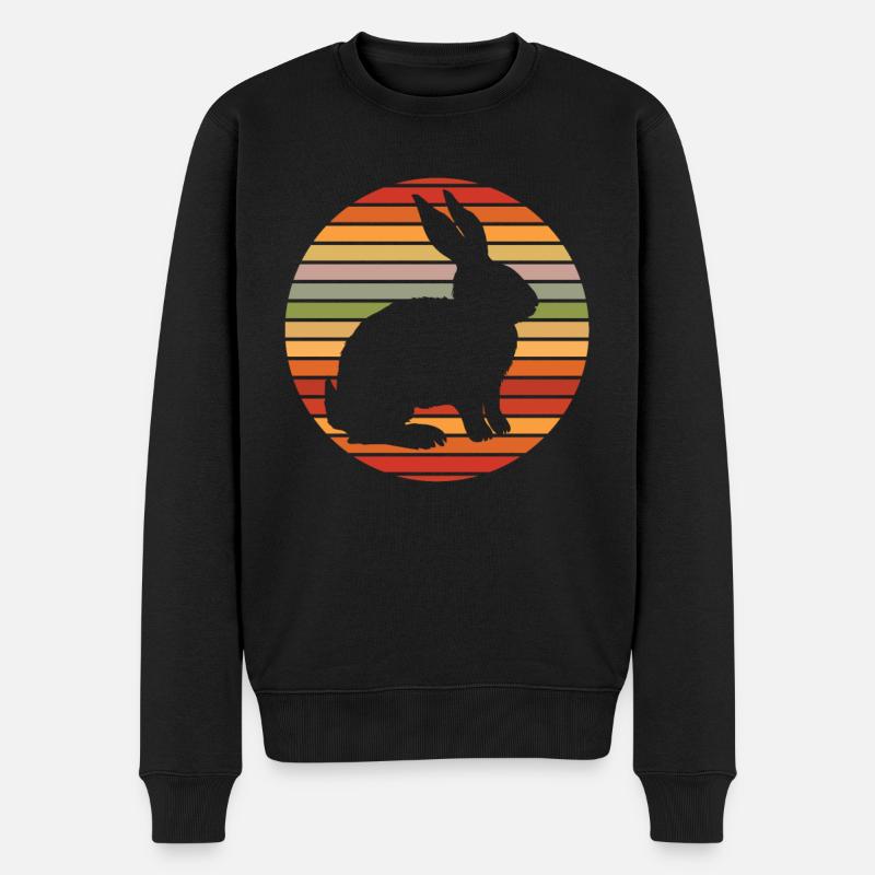 Hase - Männer Premium Bio Pullover - Schwarz
