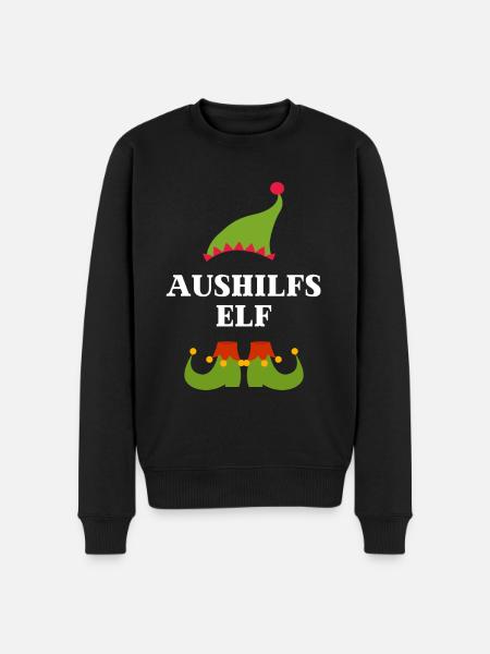 Aushilfs Elf Weihnachten Weihnachtsgeschenk - Männer Premium Bio Pullover - Schwarz