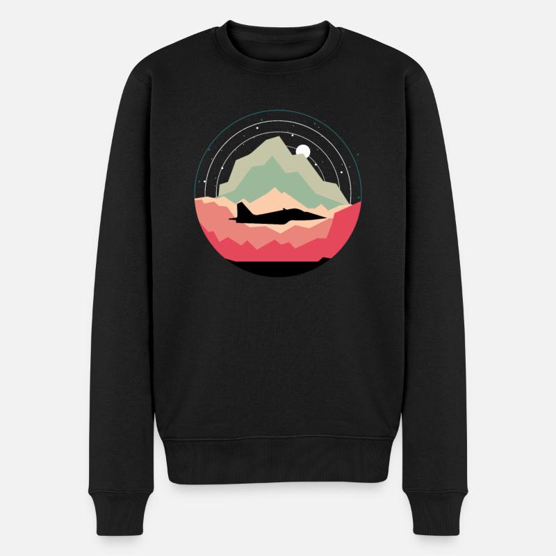 Jet Unique Jet Design - Männer Premium Bio Pullover - Schwarz