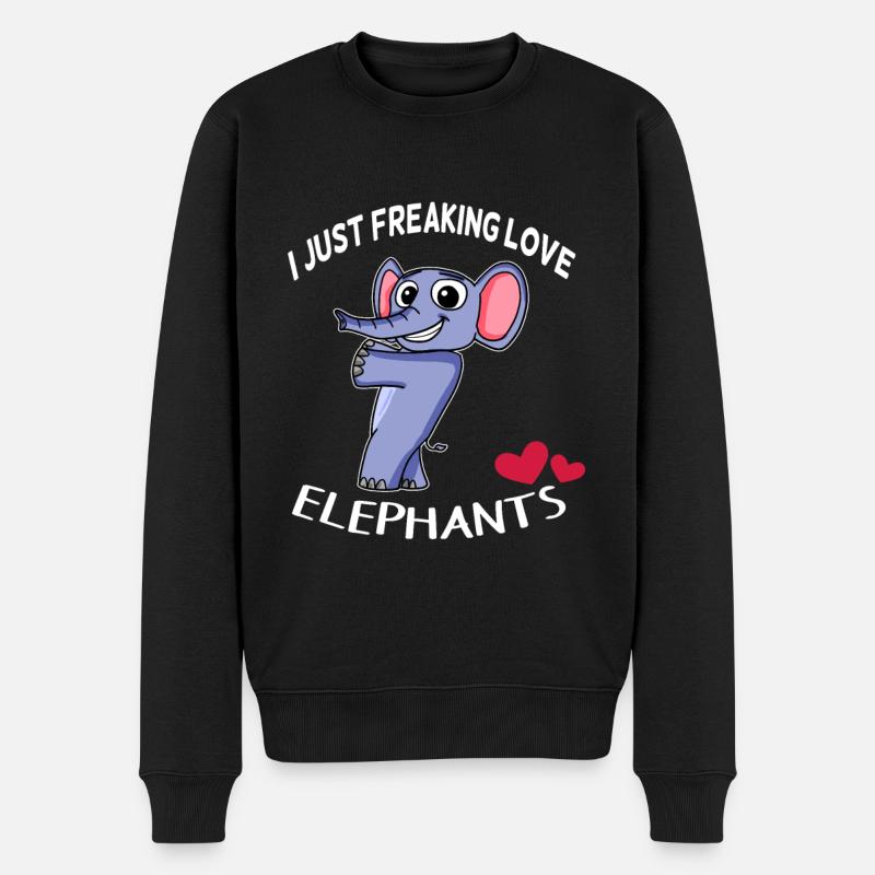 J'aime les éléphants - Pull Premium bio Homme - noir