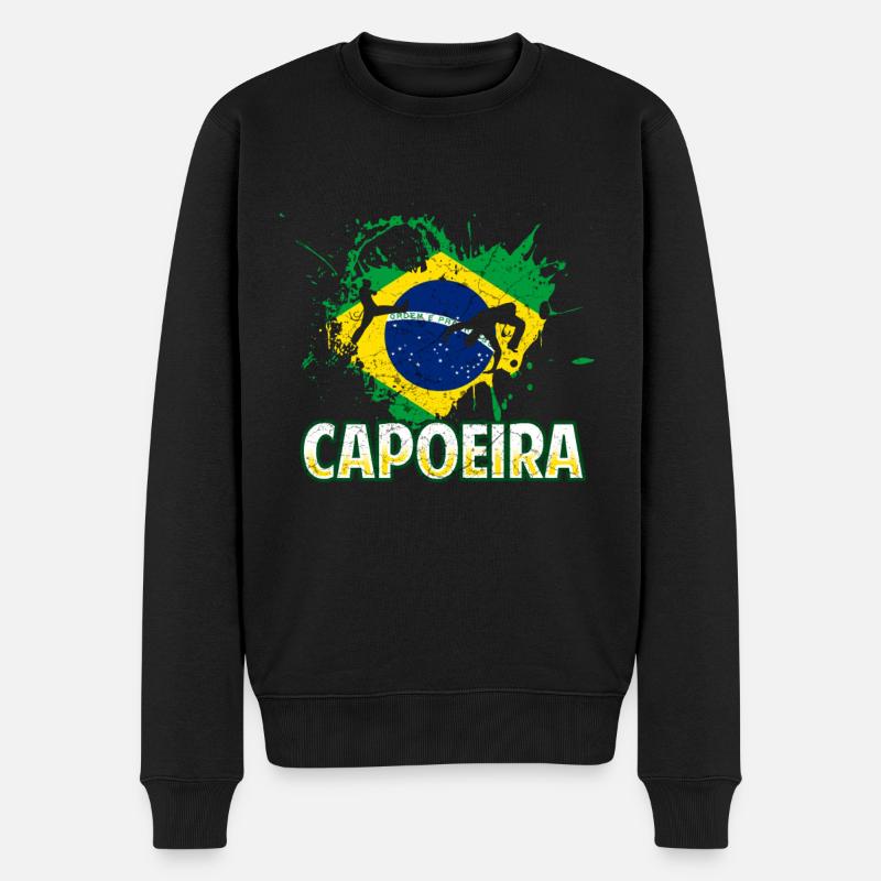 Capoeira Atlethisch Brasilien Kampfkunst - Männer Premium Bio Pullover - Schwarz