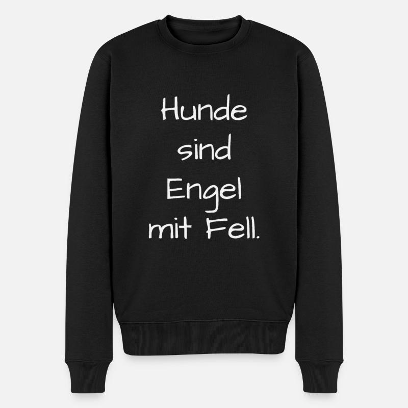 Hunde Engel Spruch - Männer Premium Bio Pullover - Schwarz