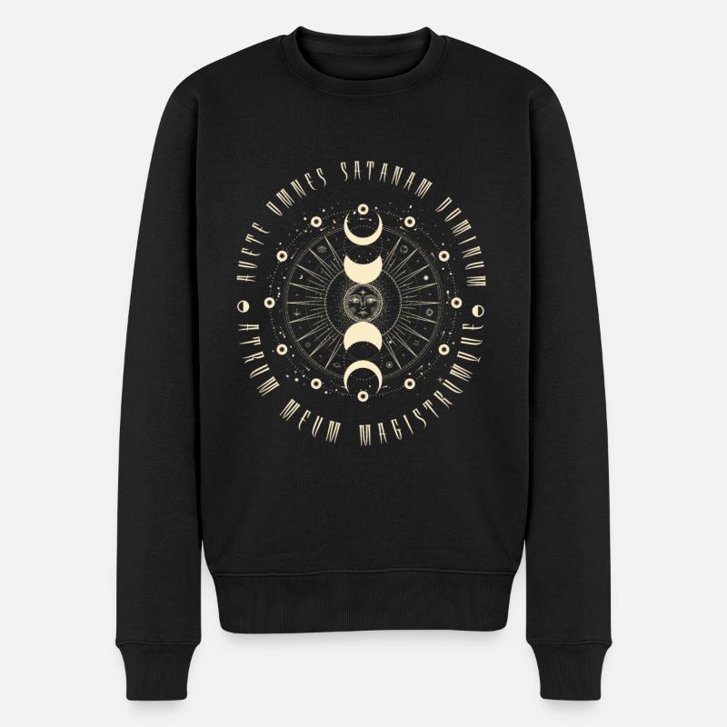 Hexerei Gothic geometrische Sonne Schwarze Magie - Männer Premium Bio Pullover - Schwarz