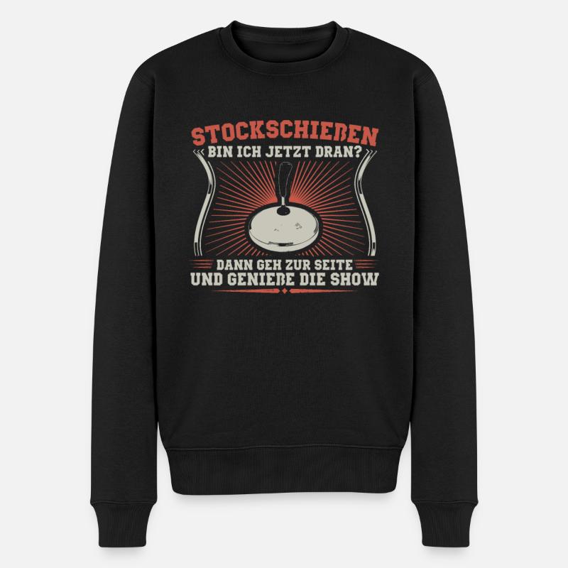 Geschenk Stockschießen Eisstockschießen - Männer Premium Bio Pullover - Schwarz