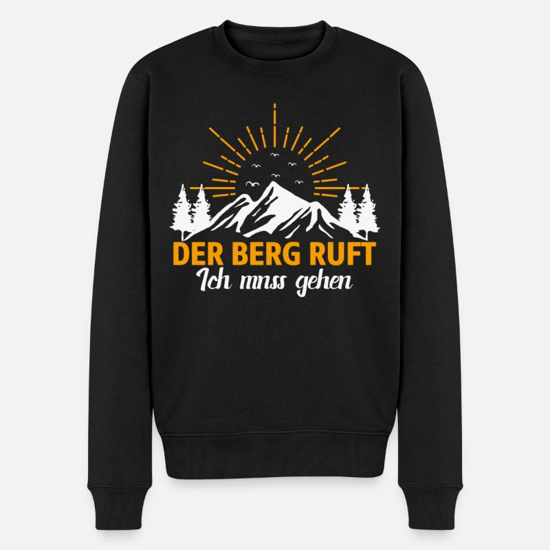 Berge Edelweiß Bergrettung - Männer Premium Bio Pullover - Schwarz