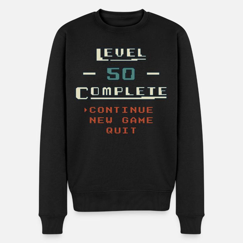 Level Complete continue Game Geschenkidee - Männer Premium Bio Pullover - Schwarz