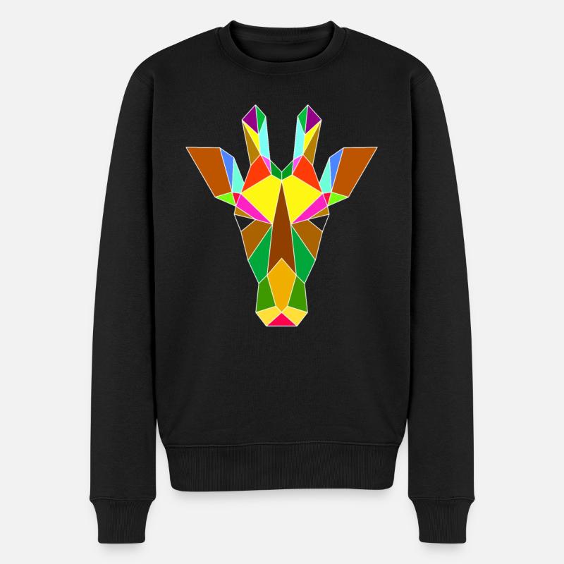 Giraffengeometrie - Männer Premium Bio Pullover - Schwarz