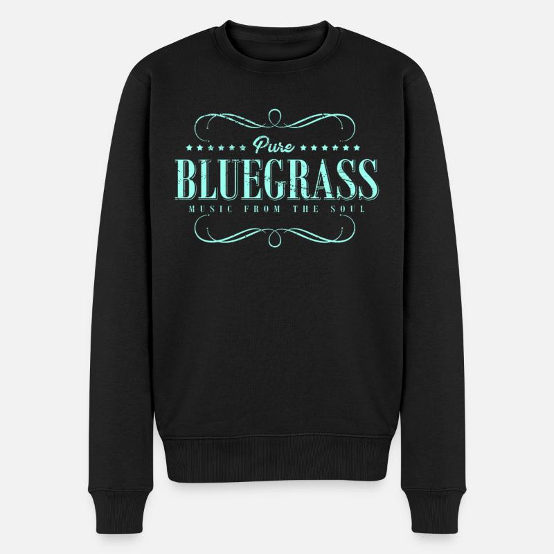 Bluegrass Volksmusik Gitarren Spieler Banjo - Männer Premium Bio Pullover - Schwarz