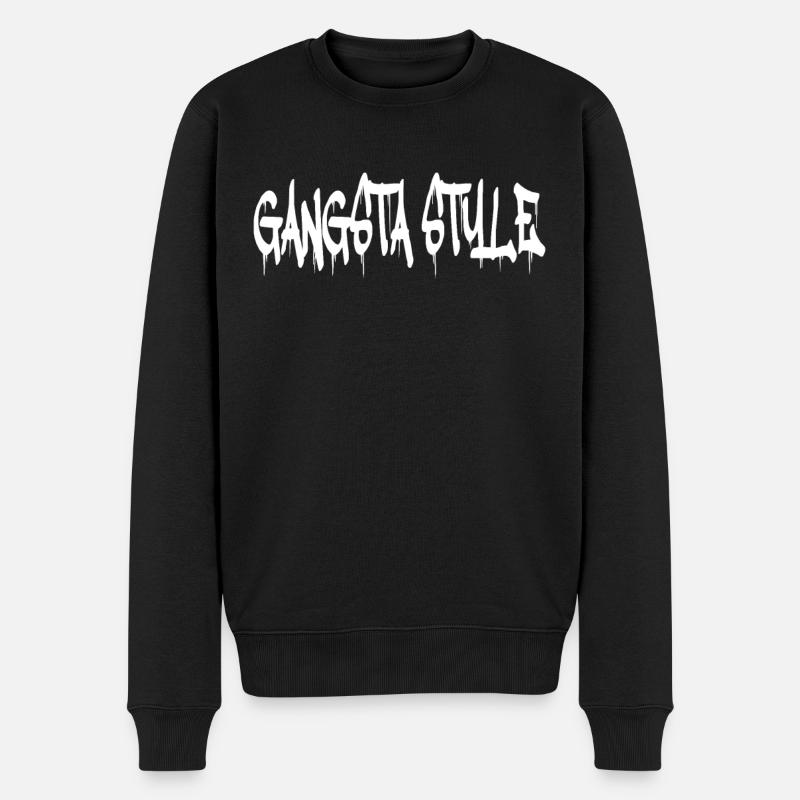 Gangsta Style Gangsta Rap - Männer Premium Bio Pullover - Schwarz