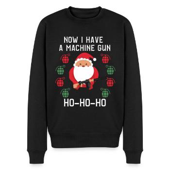 Maintenant j'ai une mitrailleuse Ho Ho Ho - Pull Premium bio Homme - noir - Devant - Nico (187cm)