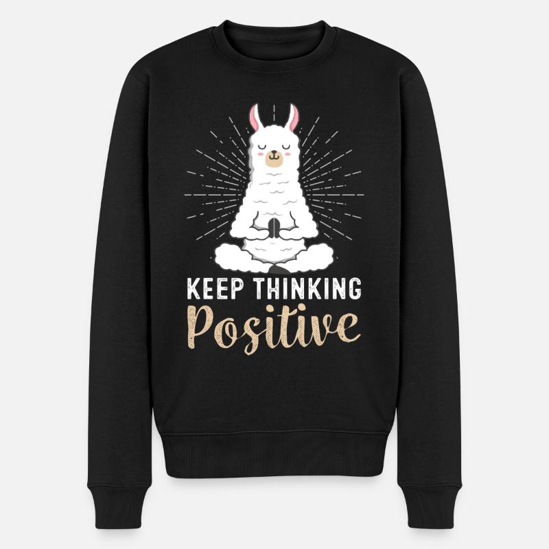 Pensée positive lama yoga karma lamaste - Pull Premium bio Homme - noir