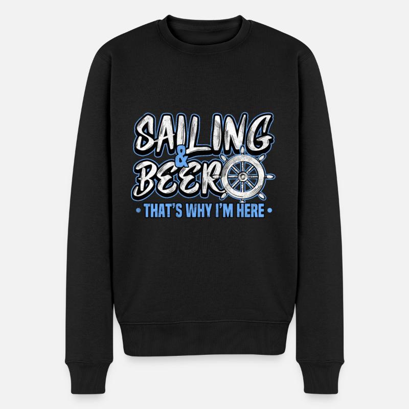 Segeln - Männer Premium Bio Pullover - Schwarz