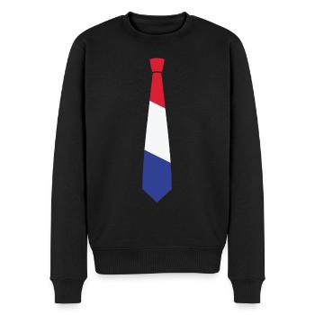 ELEGANT FRANCE TIE - Männer Premium Bio Pullover - Schwarz - Vorne - Nico (187cm)