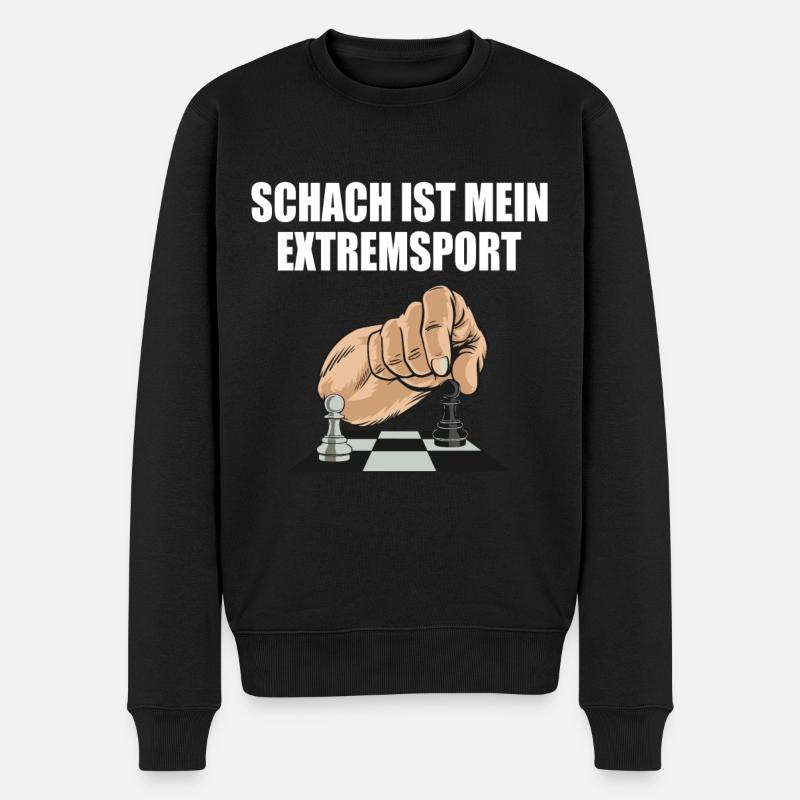 Schachbrett Schachmatt Schach ist mein Extremsport - Männer Premium Bio Pullover - Schwarz