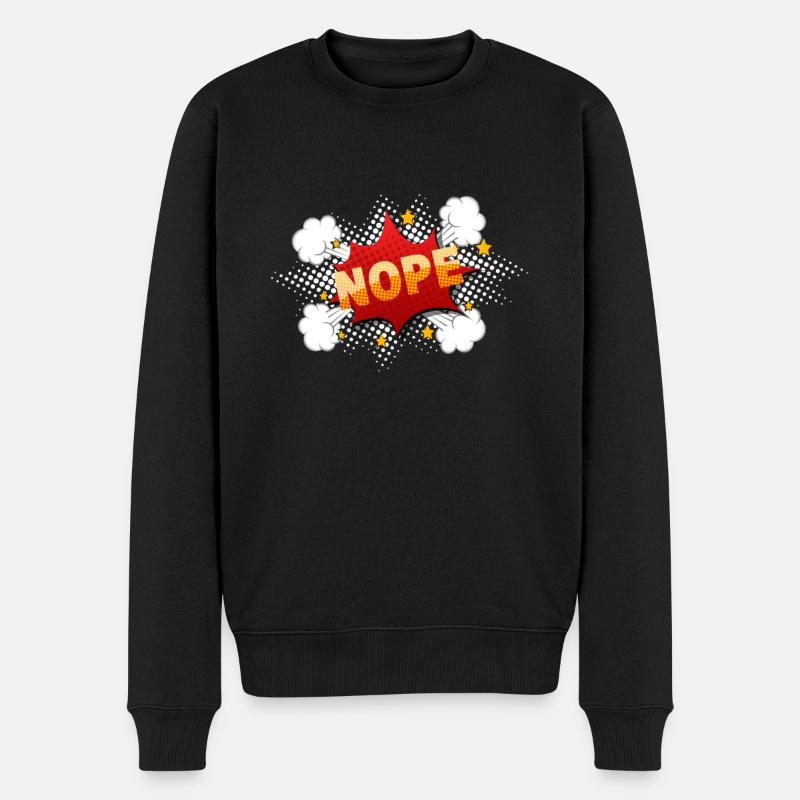 Nope comic speech bubble - Men's Premium Organic Jumper - black