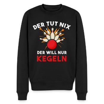 Der Tut Nix Der Will Nur Kegeln Kegelclub - Männer Premium Bio Pullover - Schwarz - Vorne - Nico (187cm)