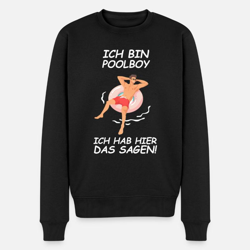 Poolboy Bademeister Rettungsschwimmer Lifeguard - Männer Premium Bio Pullover - Schwarz