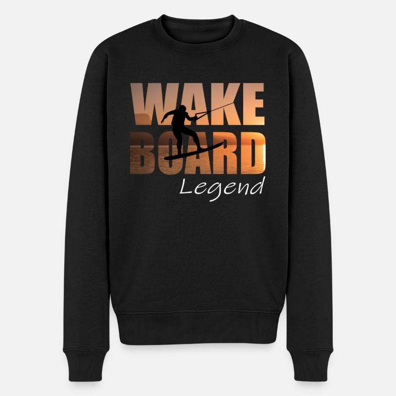 Wakeboard Legende - Männer Premium Bio Pullover - Schwarz